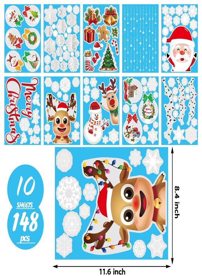 Funnlot Christmas Window Clings 10 Sheets Christmas Window Decorations Double Sided Christma s Window Stickers for Xmas Party Supplies Holiday Decorations - Image 2